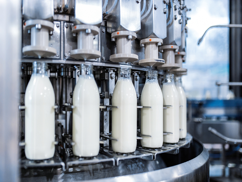 Vetropack glass milk bottles