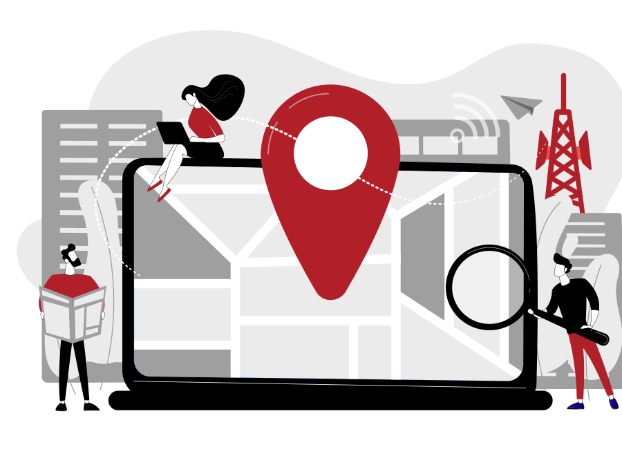 Illustration of online GPS navigation